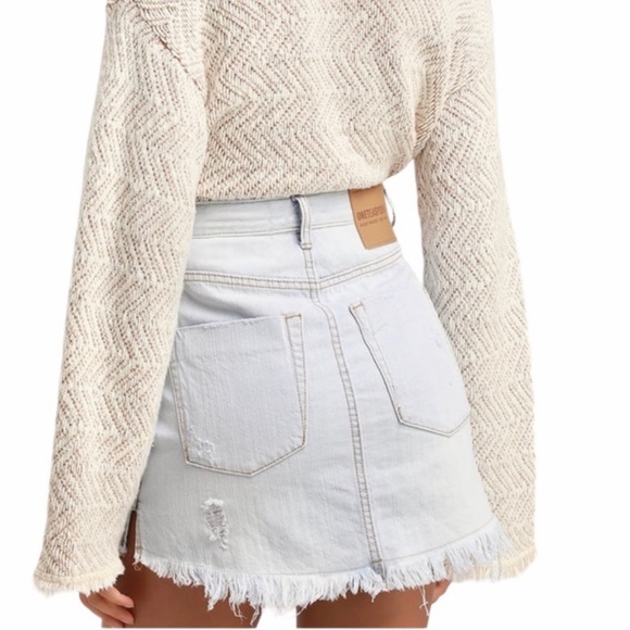 One Teaspoon Brando Tattered Denim Mini Skirt - Picture 2 of 3